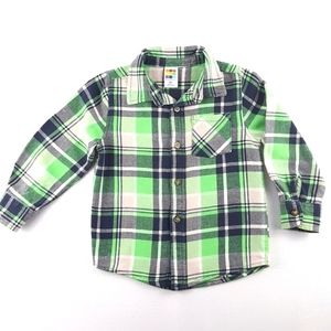 HEALTHTEX 4T Plaid Long Sleeve Collar Shirt